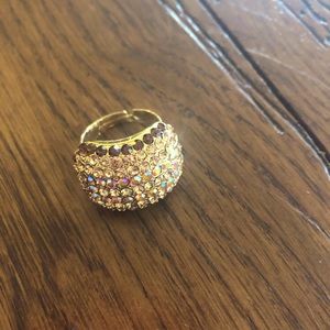 Crystal cocktail ring - adjustable